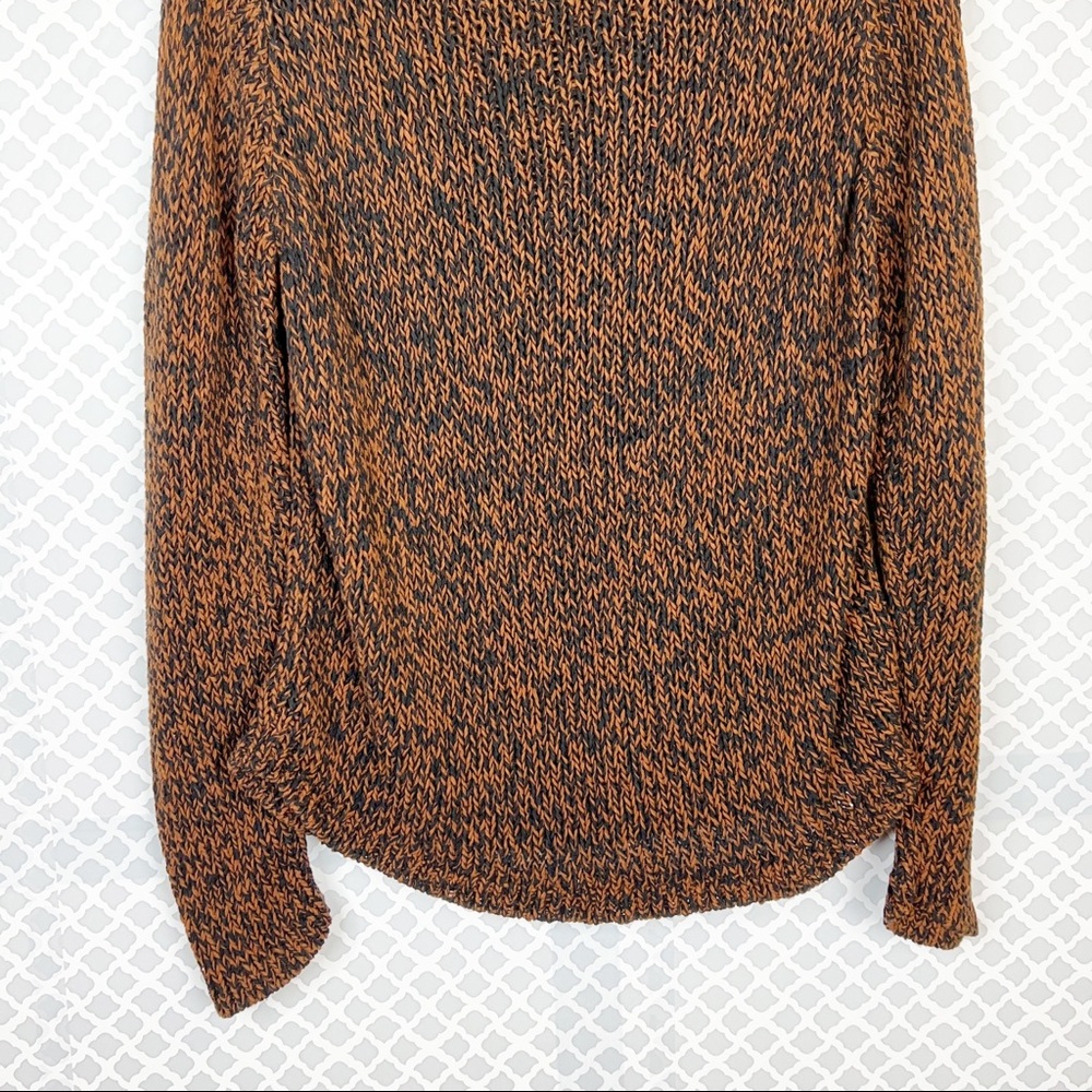 NWOT Eileen Fisher Marled Organic Cotton Blend Funnel-neck Sweater In Nutmeg - Picture 8 of 11